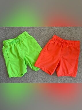 GAP Boys Neon Lime and Neon Orange Swim Trunks